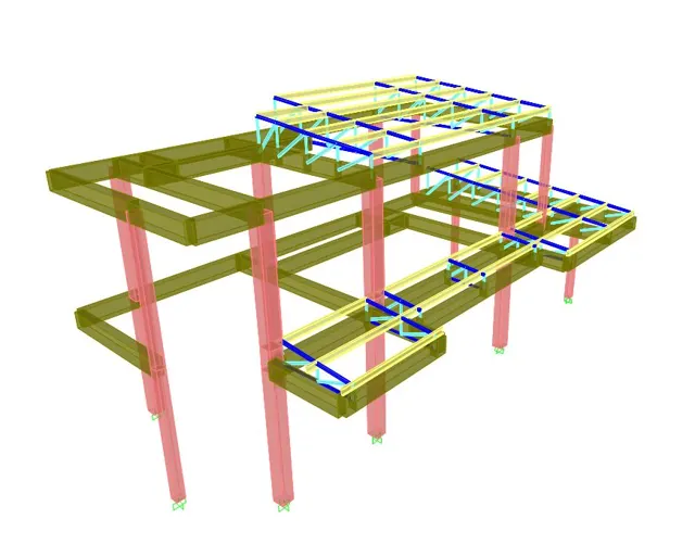 Frame model of a multi-level building